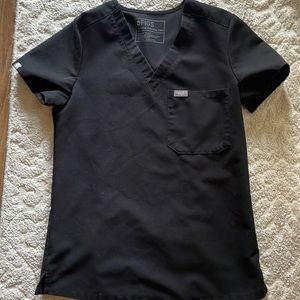 Figs black Catarina one pocket scrub top
